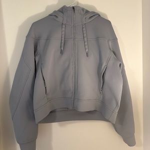 Lululemon Cropped Nulu Zip-up- Grey/Blue